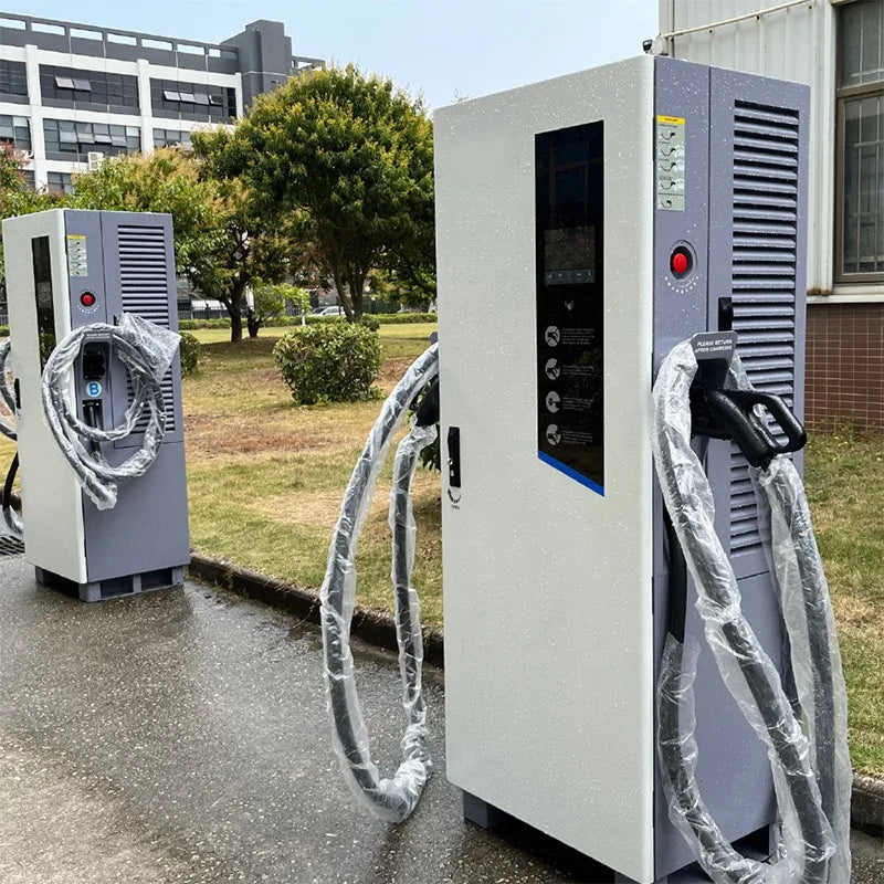 120kW DC EV Car Charger - Dual Socket Commercial Charging Station with Display and Payment System for Electric Vehicles and Trucks