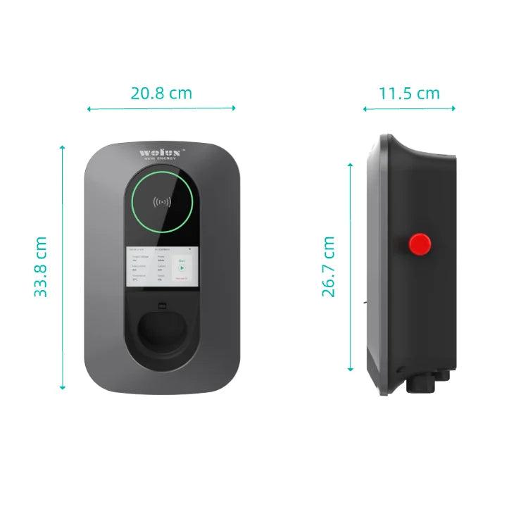 11kW Wall-Mounted EV Charger - 4.3-Inch Fast Charging Station with 32A Output, RFID, Wi-Fi, and Bluetooth Connectivity