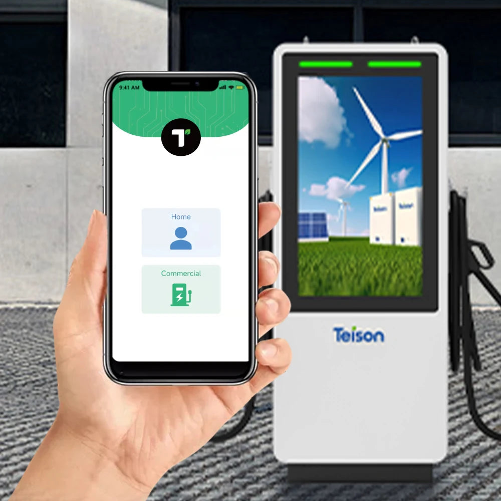180kW DC Electric Car Public EV Charging Station - Commercial Charger with Advertising Screen Display and OCPP Compatibility