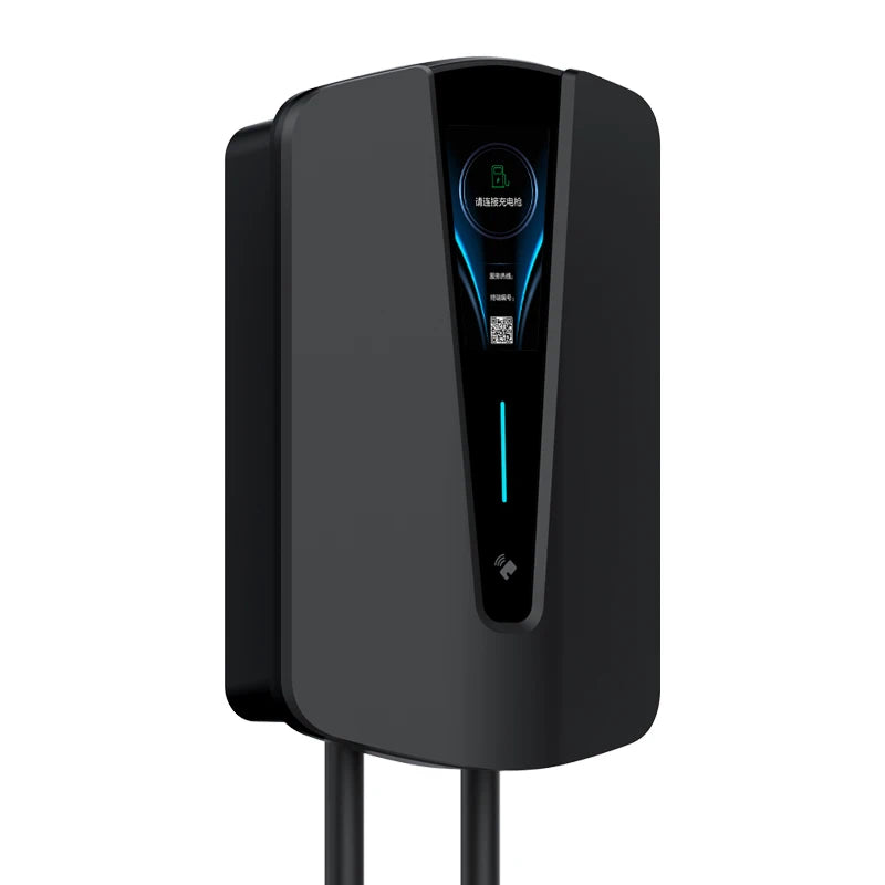 Type 1 SAE J1772 AC EV Charger Wallbox - Portable Electric Vehicle Charging Station with App Control and LCD Display